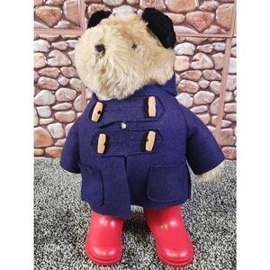 Vintage Eden 1981 Plush Paddington Bear Stuffed Teddy Toy Red Boots 13 Inch #A95